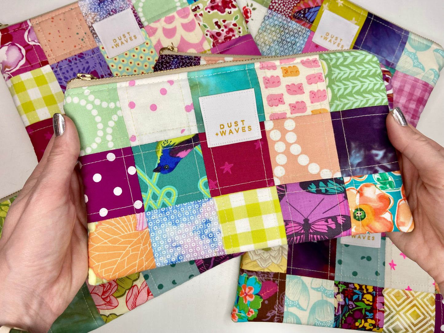 ombre checkerboard zip purses