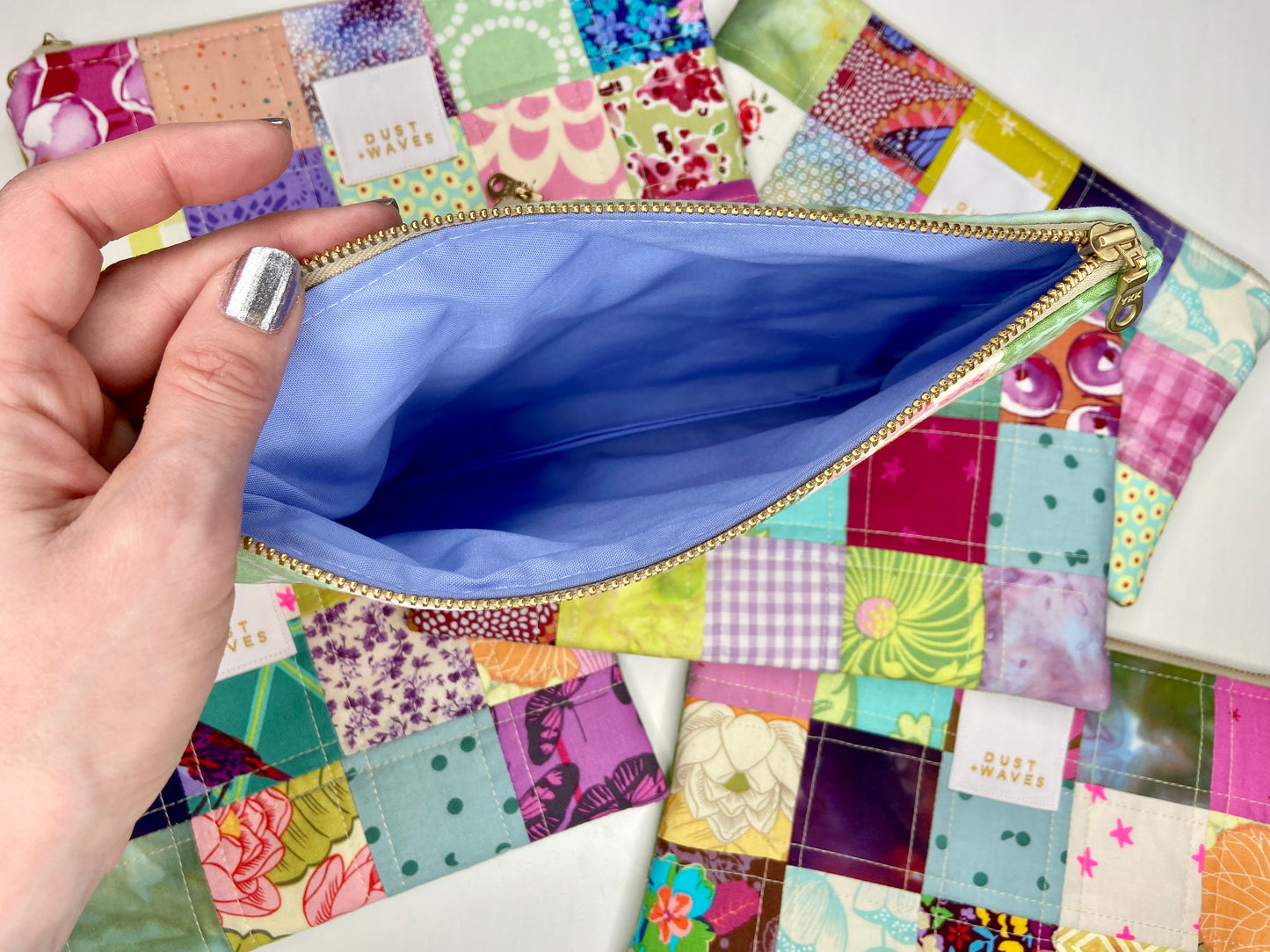 ombre checkerboard zip purses