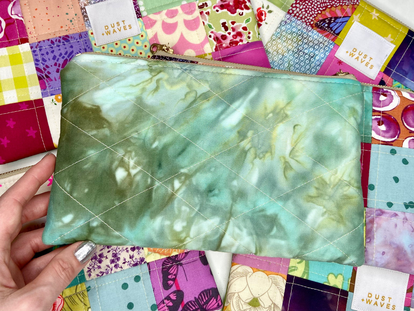 ombre checkerboard zip purses