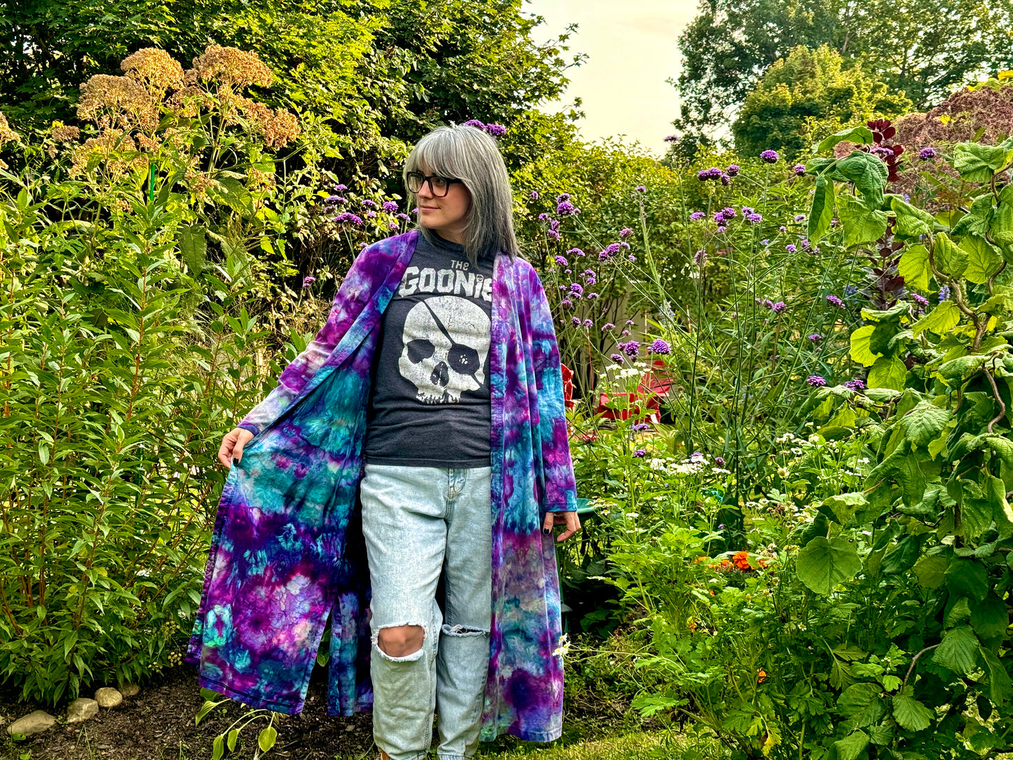 ice dyed jersey cotton duster coats