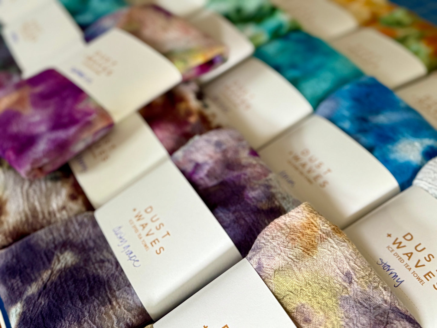 ice dyed tea towels NEW COLORS