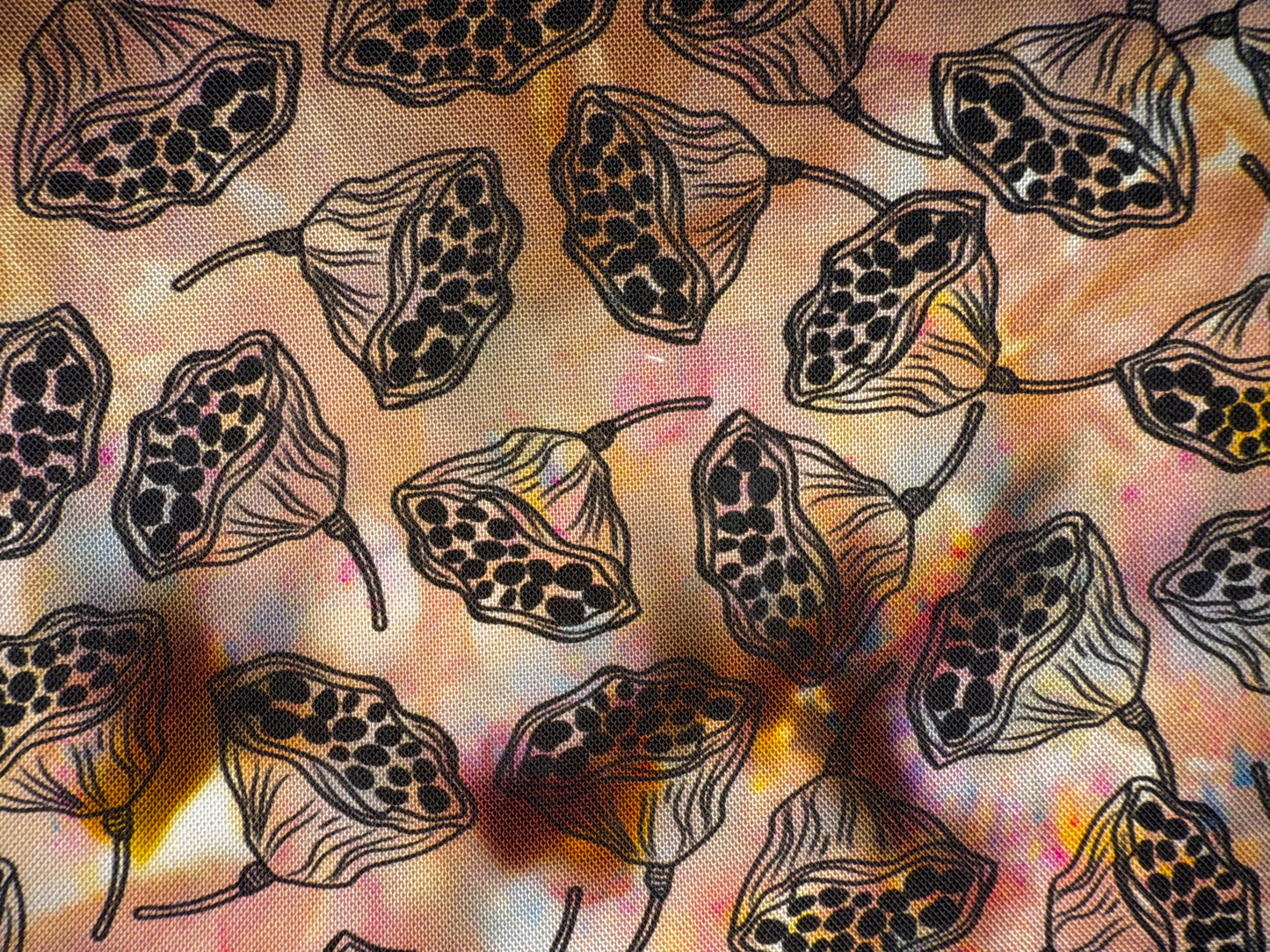 SEED PODS - overdye black print - FUNHOUSE COLLECTION - 4 colors