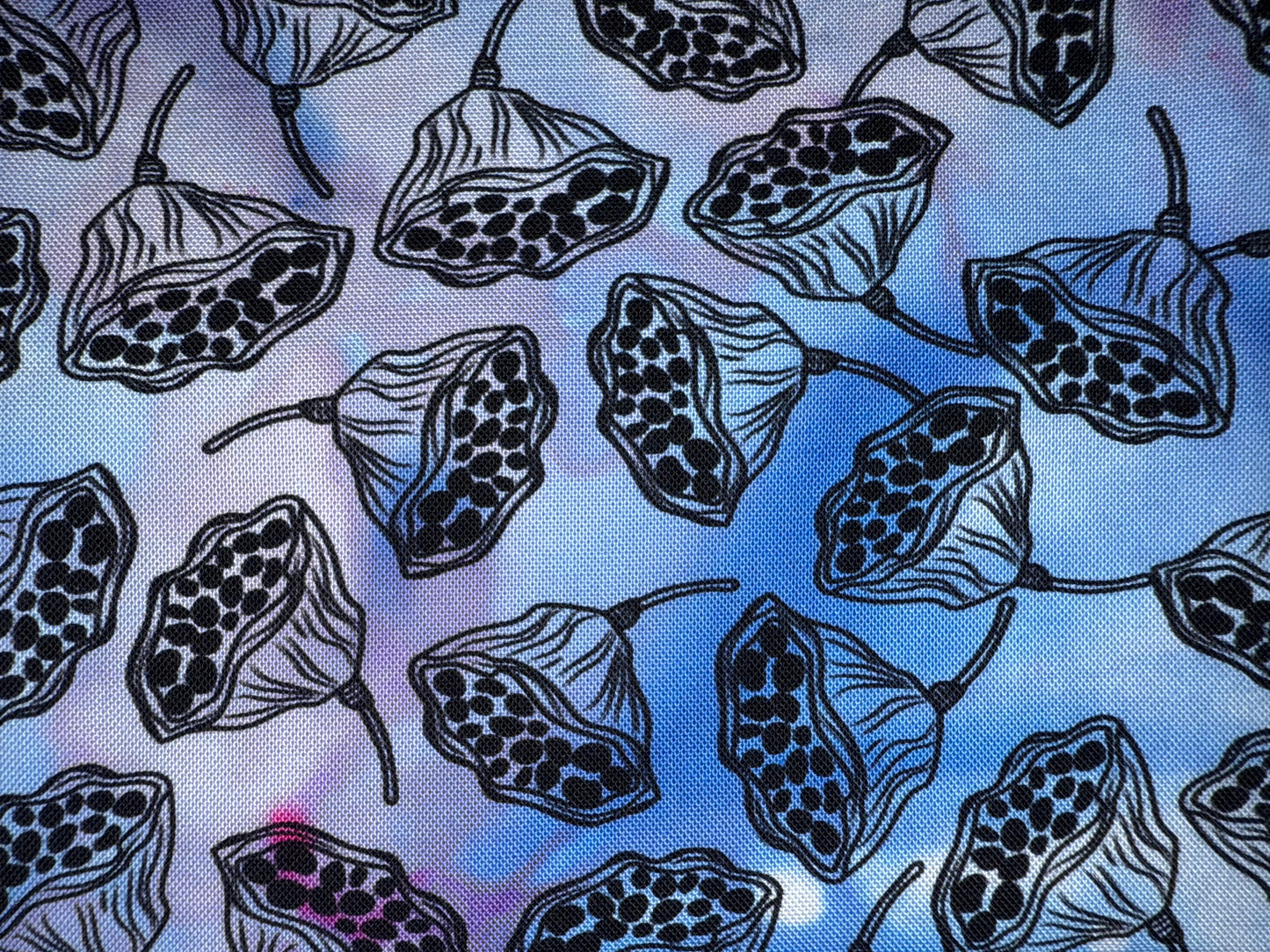 SEED PODS - overdye black print - FUNHOUSE COLLECTION - 4 colors
