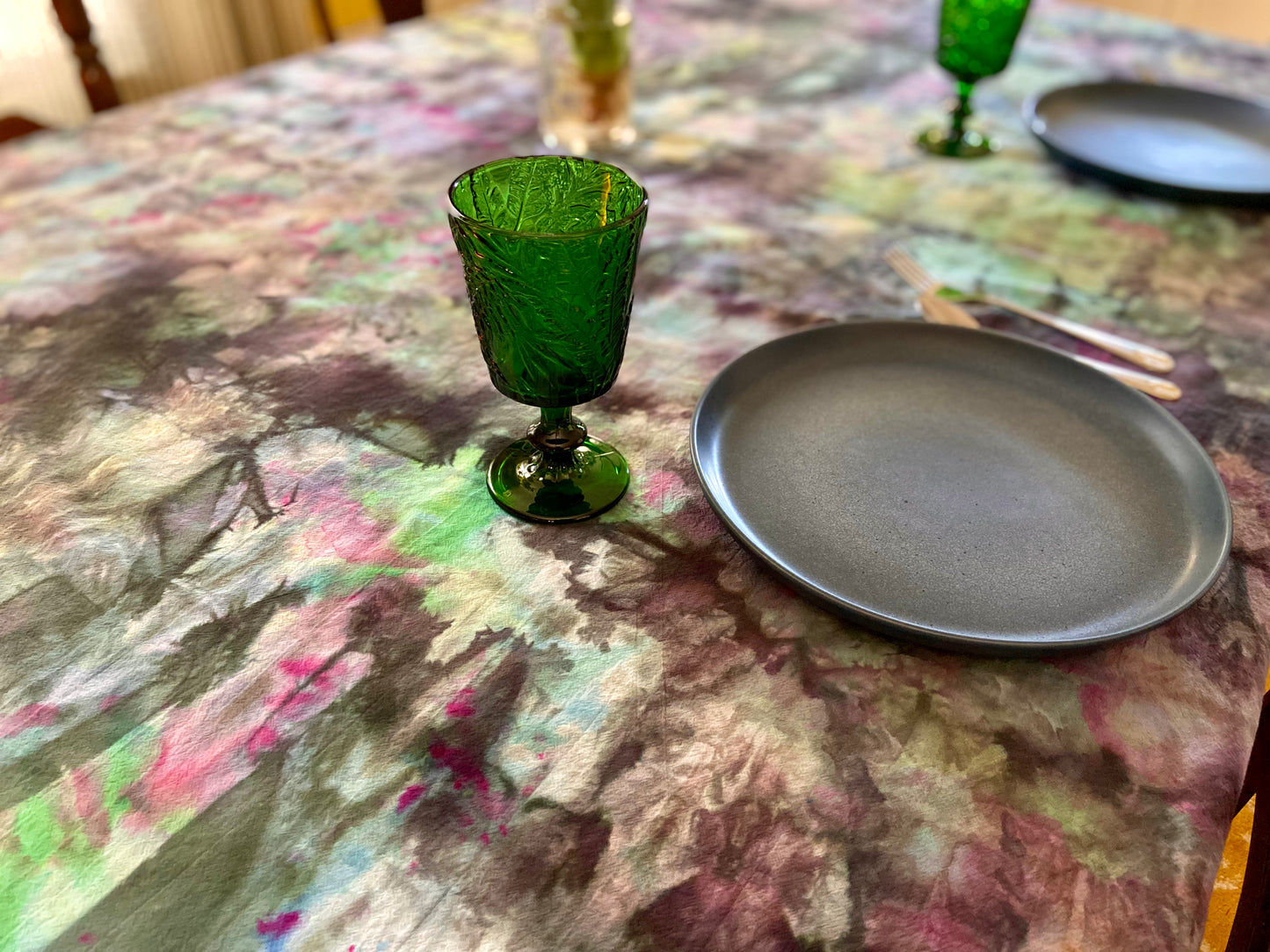 ice dyed cotton table cloths