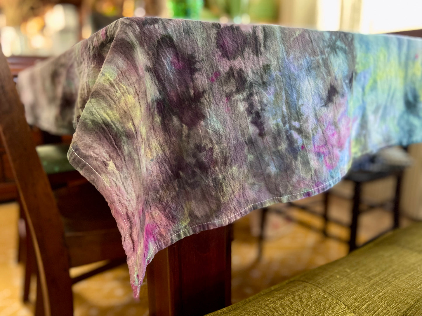 ice dyed cotton table cloths