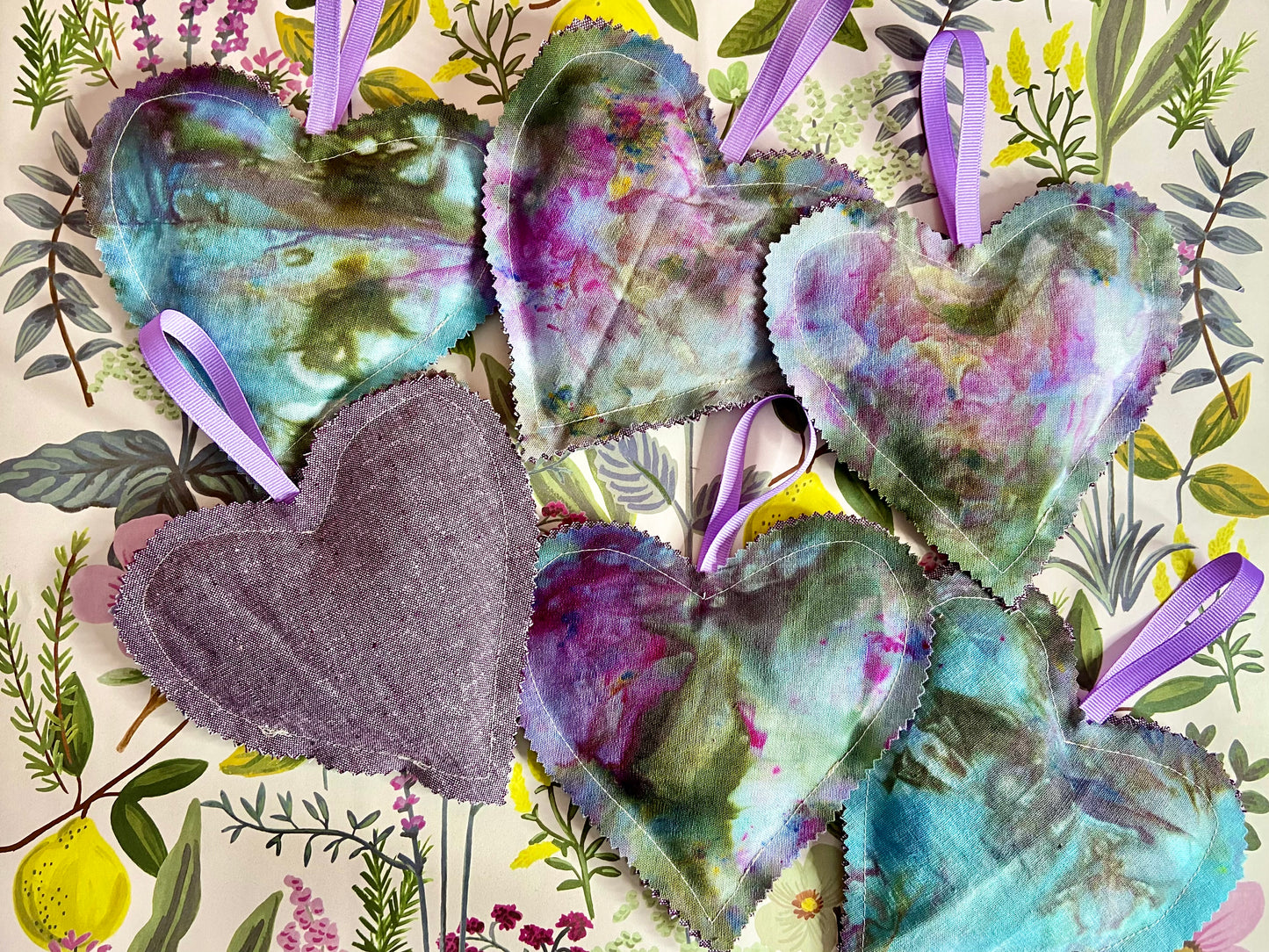 ice dyed linen lavender sachets