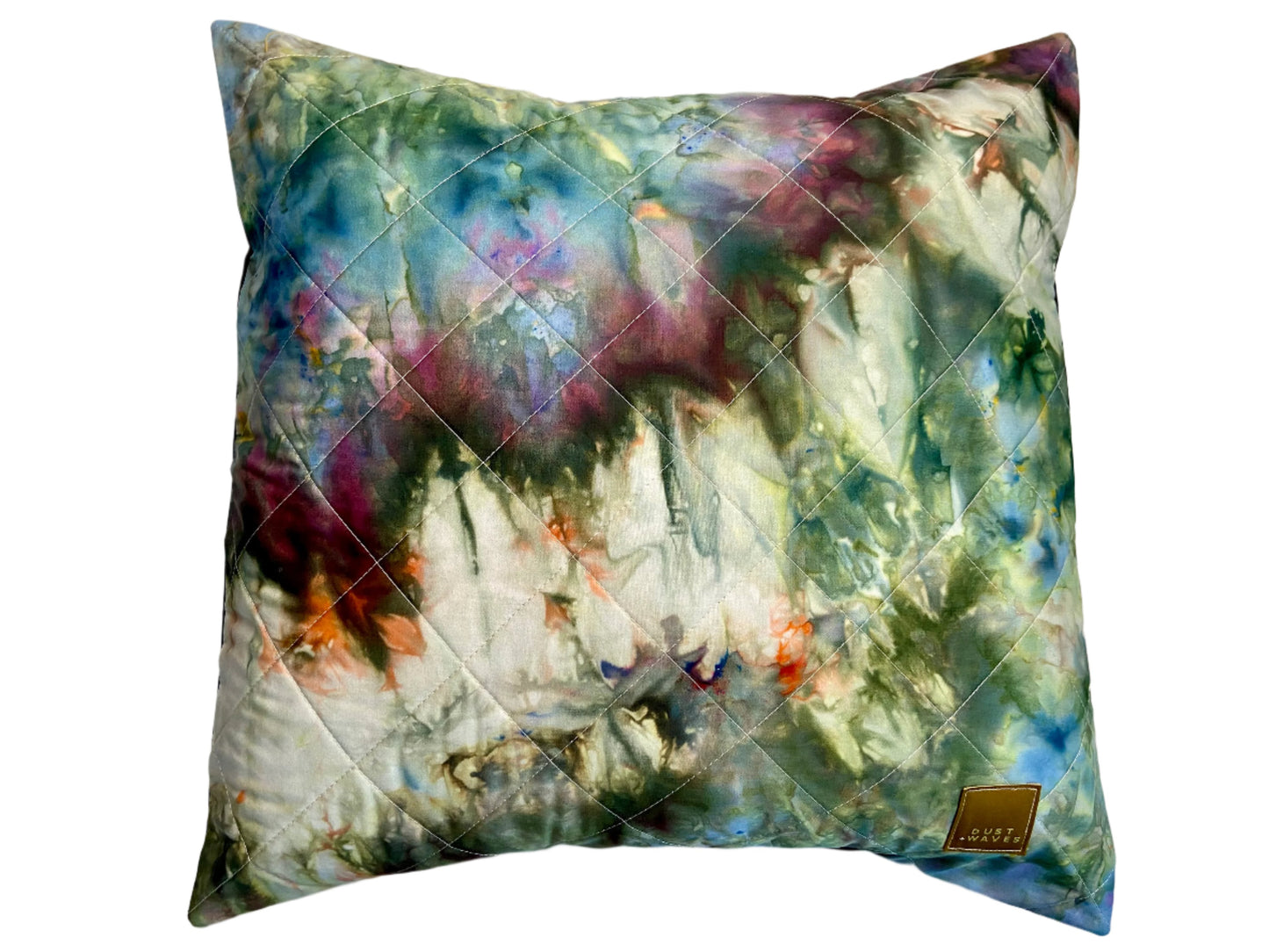 ice dyed quilted pillow covers