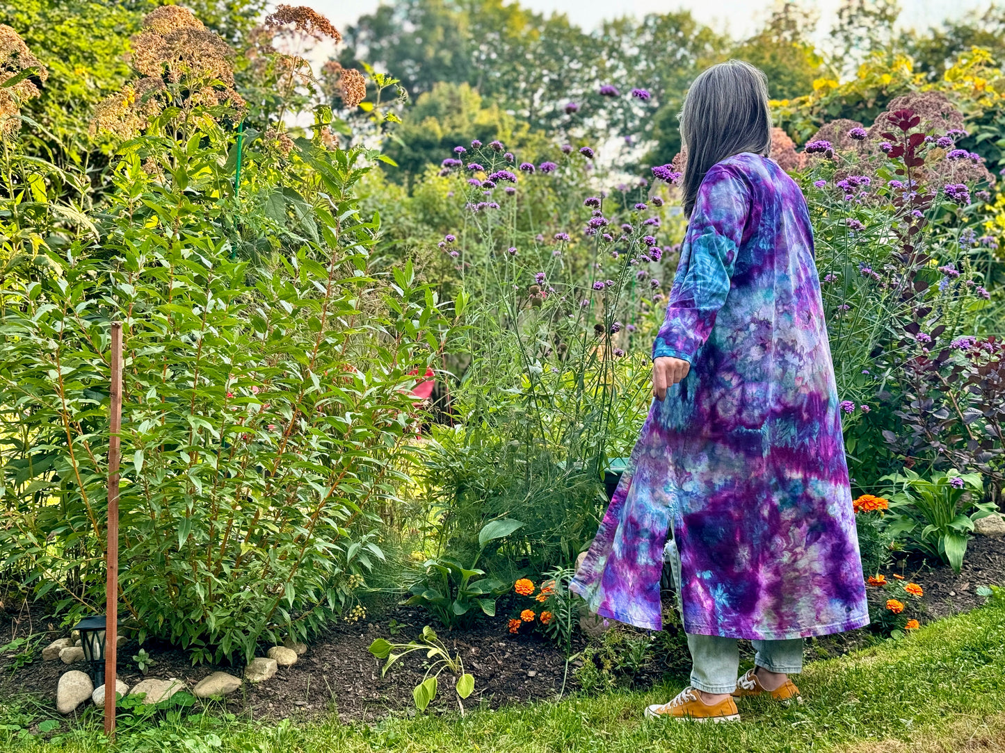 ice dyed jersey cotton duster coats