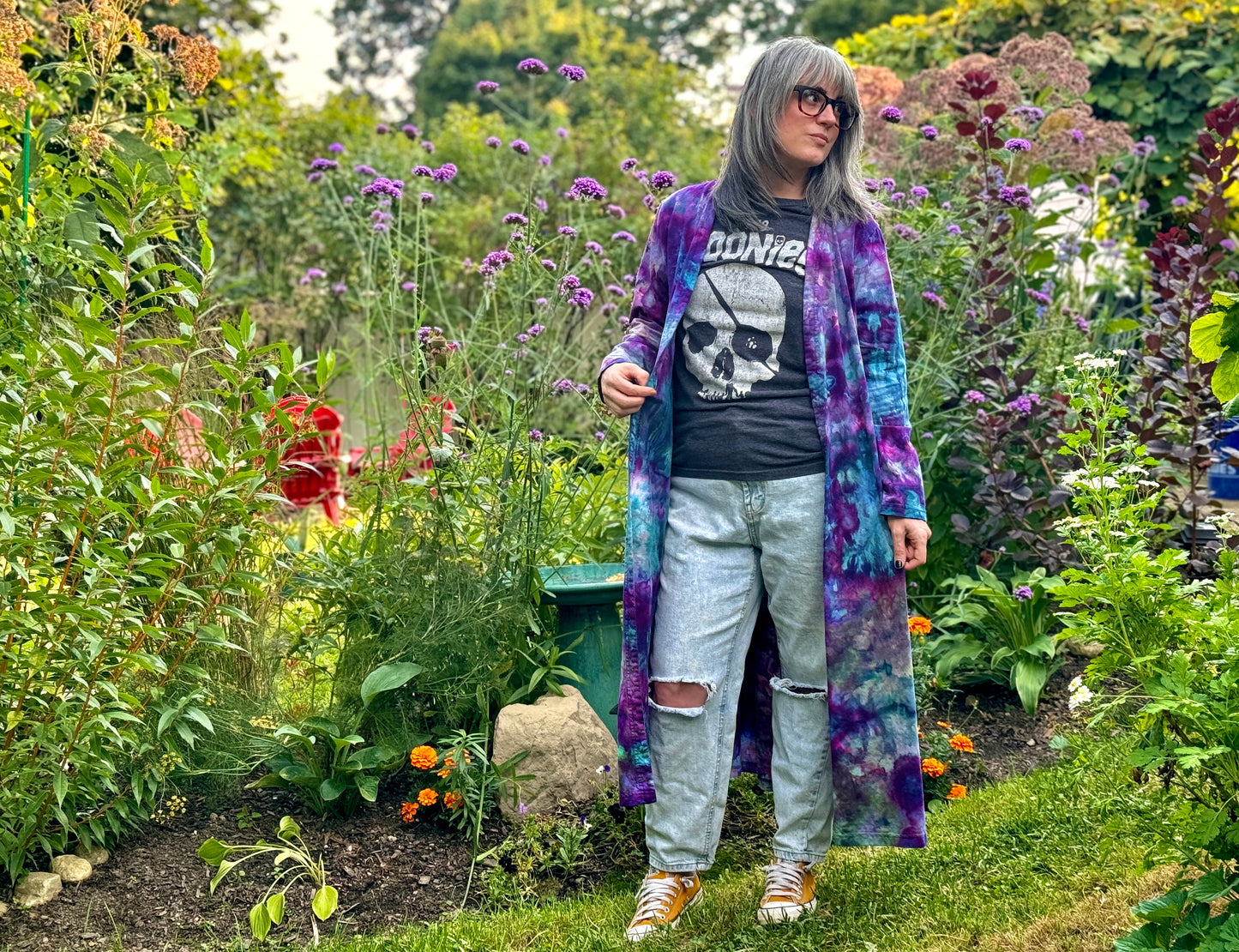 ice dyed jersey cotton duster coats