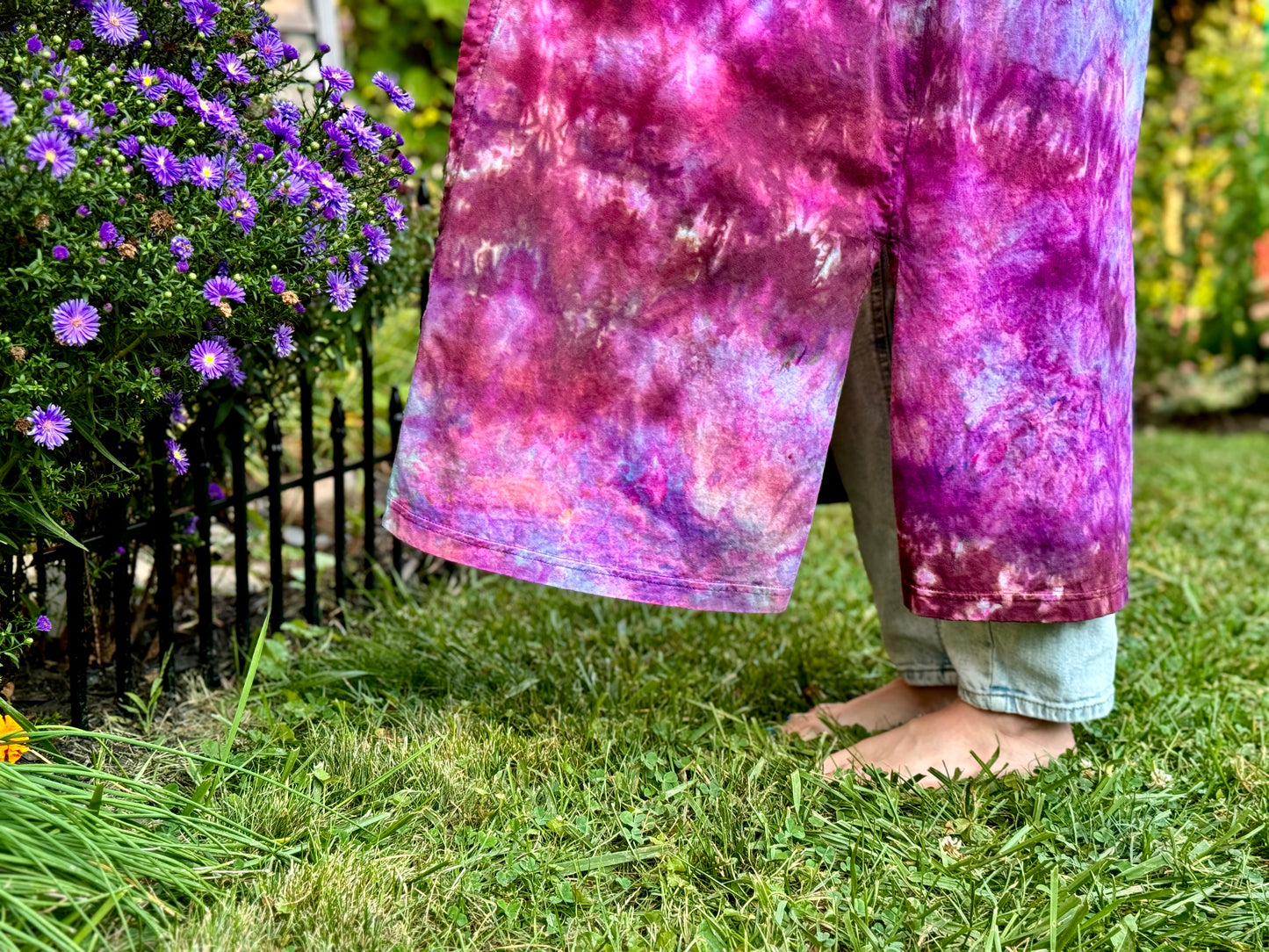 ice dyed jersey cotton duster coats