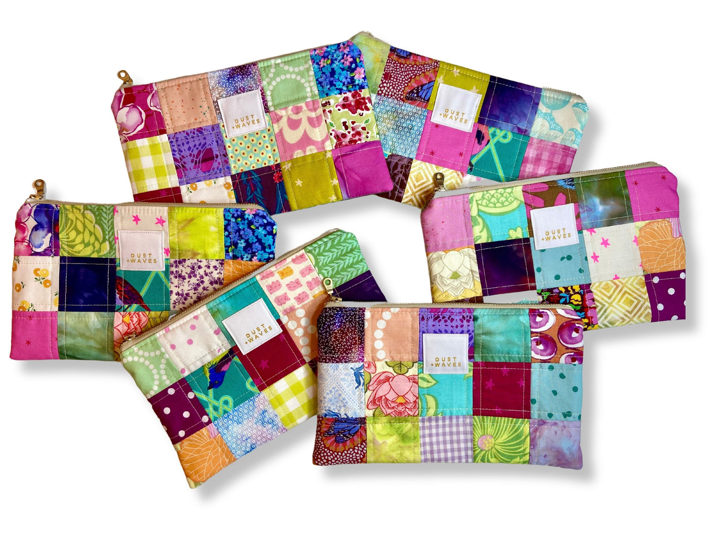 ombre checkerboard zip purses