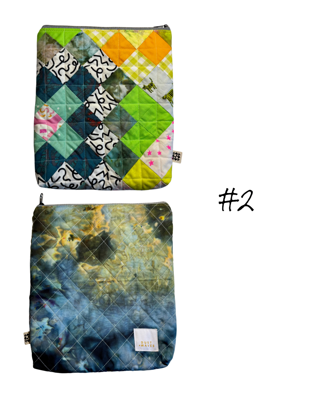 patchwork book pouches with dyed backs