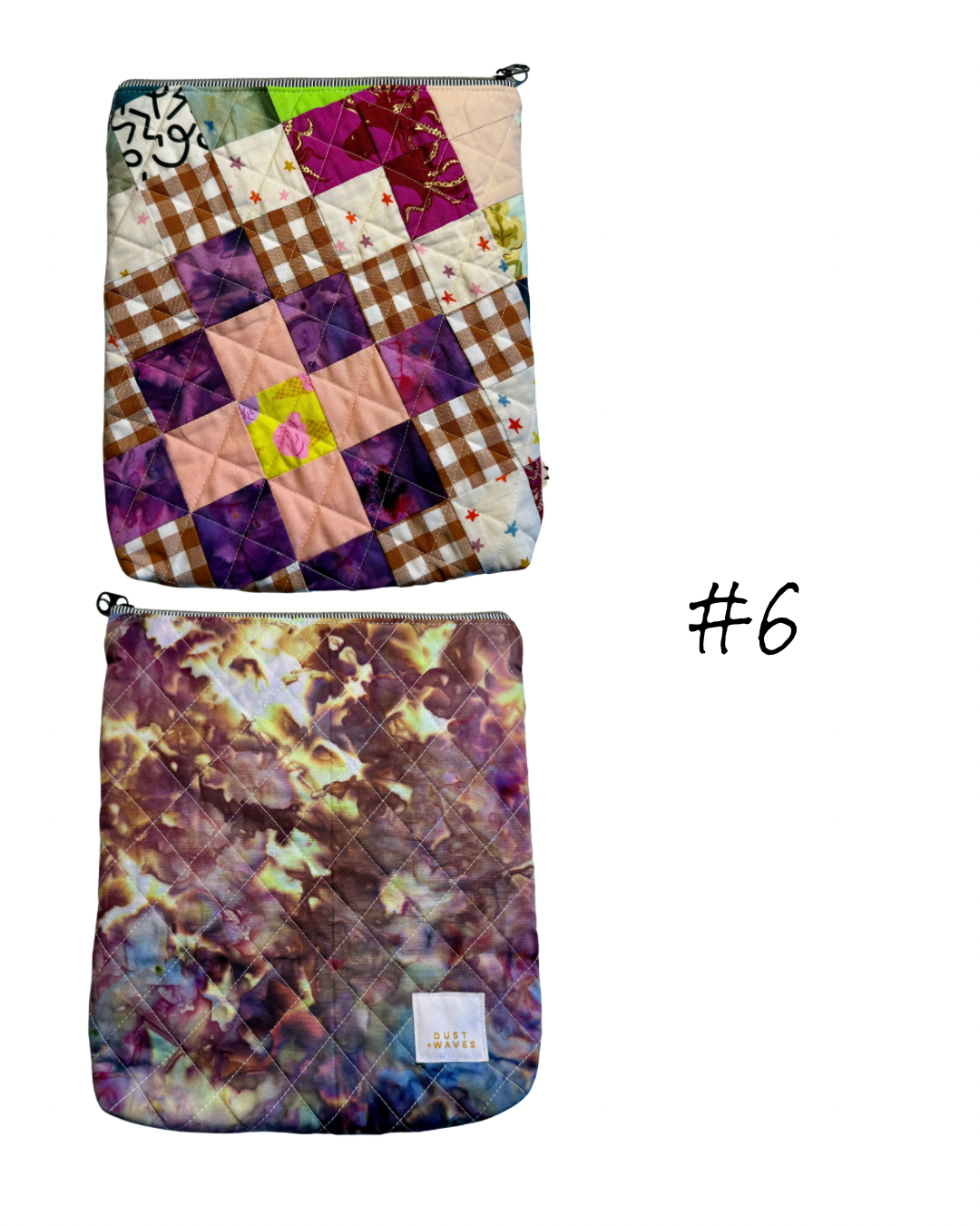 patchwork book pouches with dyed backs