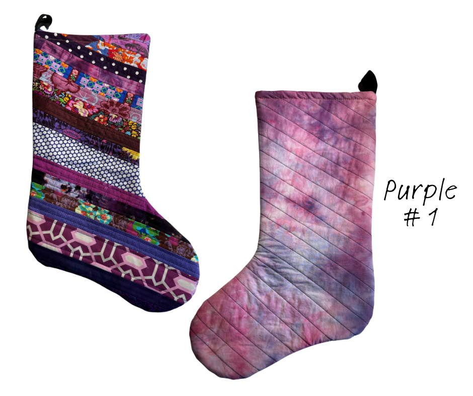 patchwork + dyed Christmas stockings
