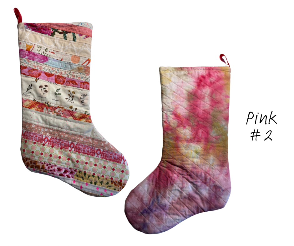 patchwork + dyed Christmas stockings