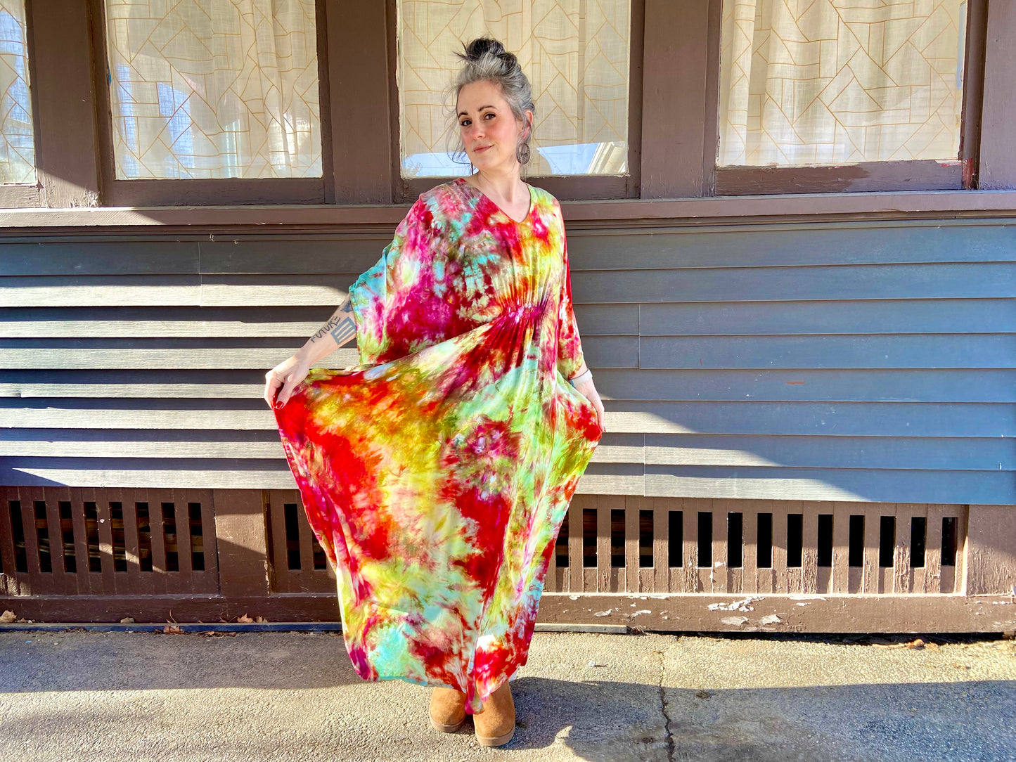 ice dyed rayon caftans