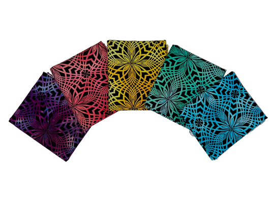 KALEIDOSCOPE - overdye black print - FUNHOUSE COLLECTION - 5 colors