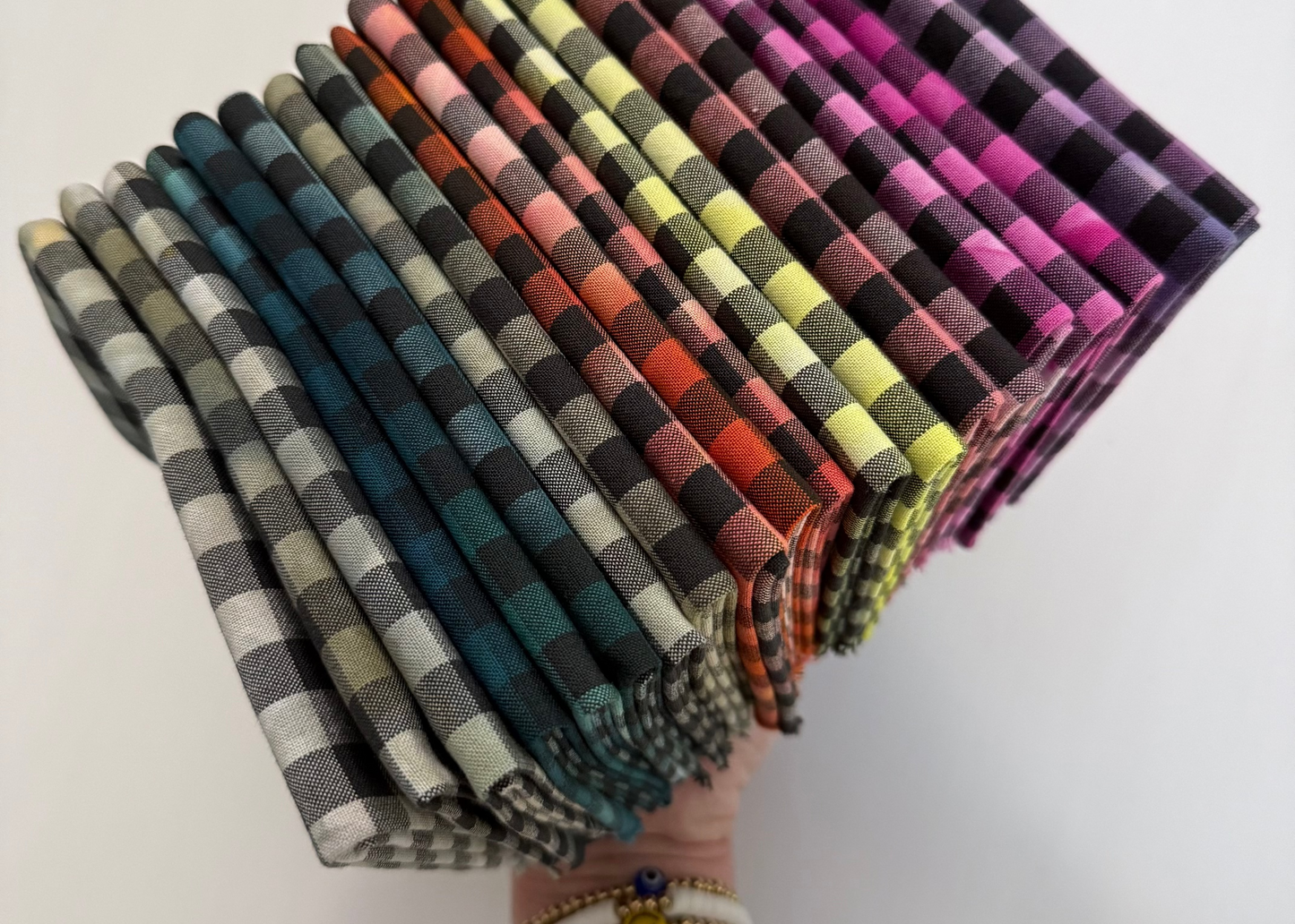 GINGHAM - overdye black print - 8 colors