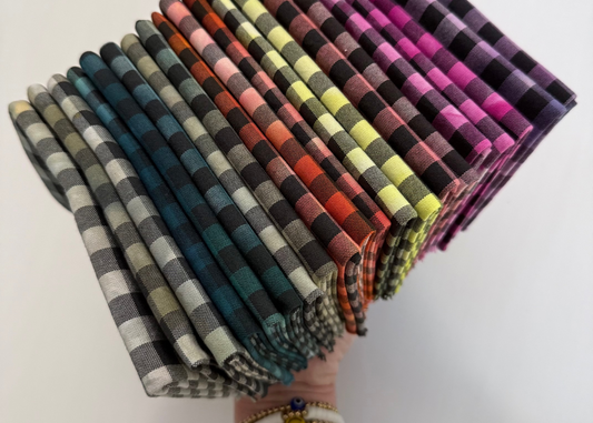 GINGHAM - overdye black print - 8 colors