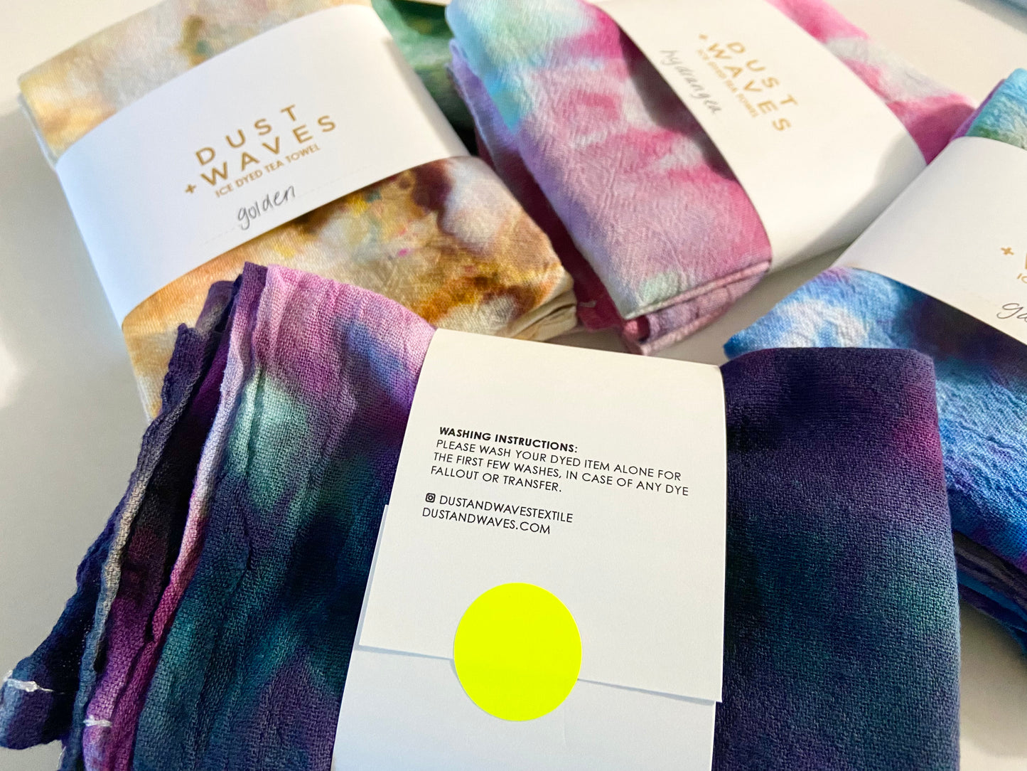 ice dyed tea towels - RESTOCK NEW COLORS!