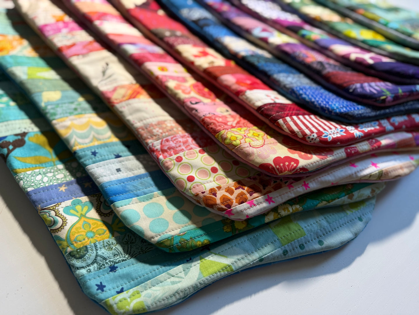 patchwork + dyed Christmas stockings