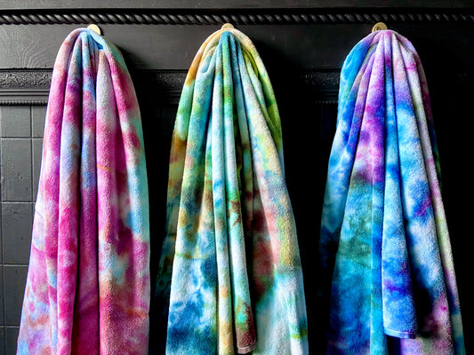 ice dyed bath/beach towels