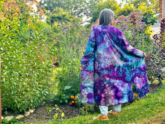 ice dyed jersey cotton duster coats