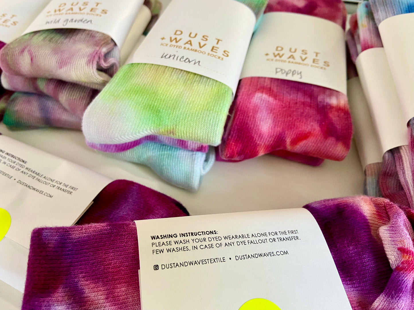 ice dyed bamboo adult socks