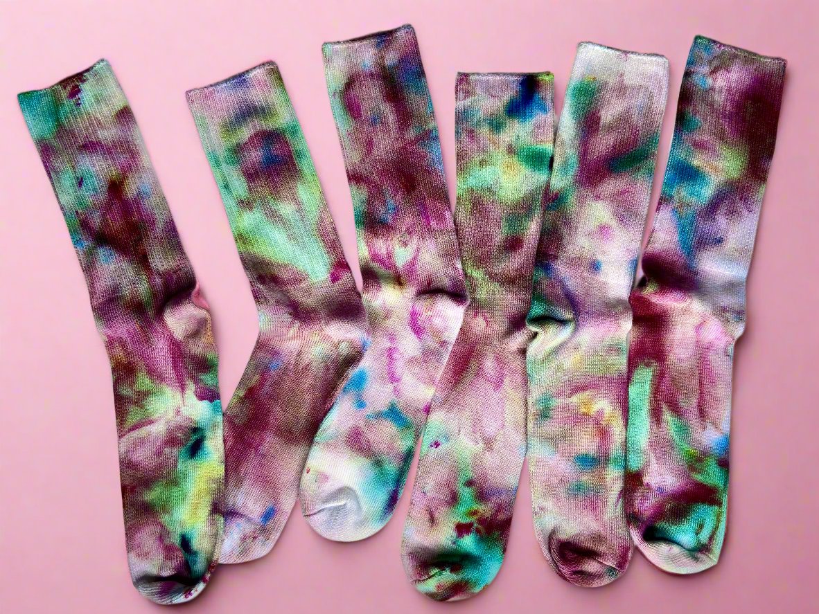 ice dyed bamboo adult socks