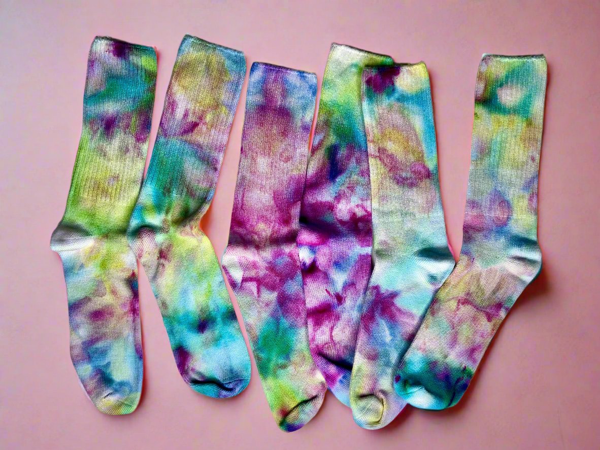 ice dyed bamboo adult socks