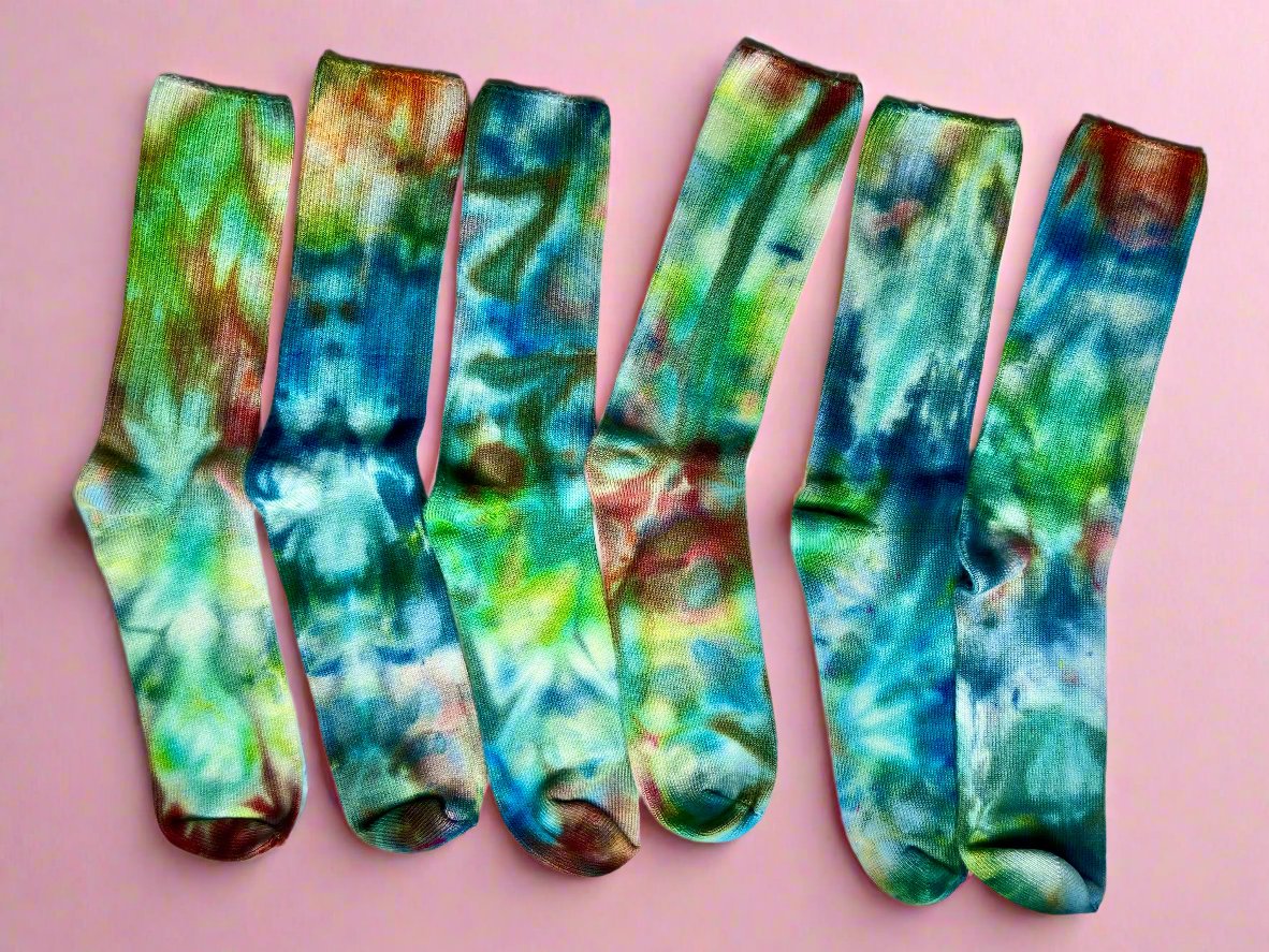 ice dyed bamboo adult socks