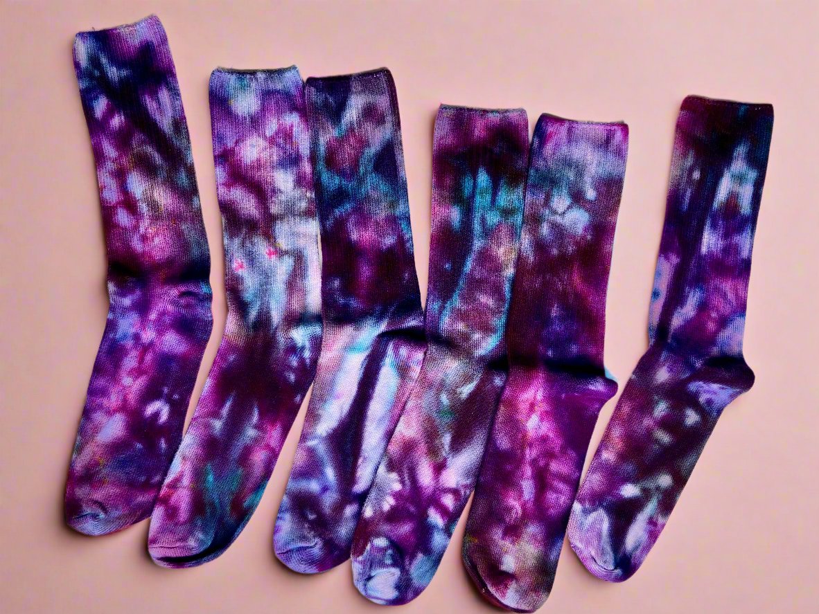 ice dyed bamboo adult socks