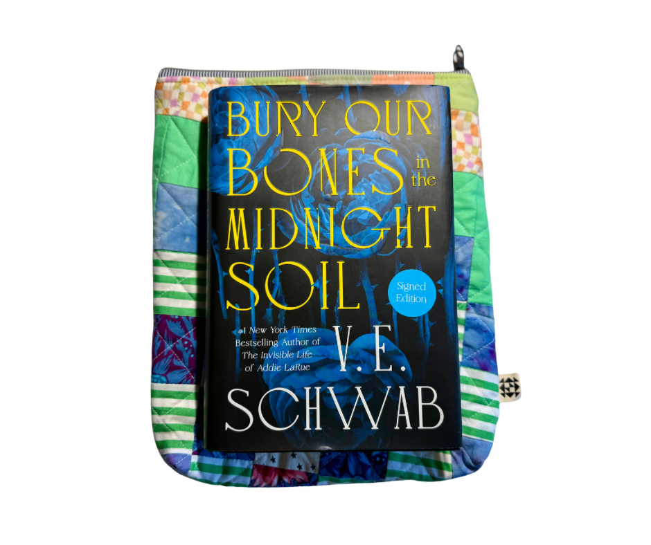 patchwork book pouches with dyed backs