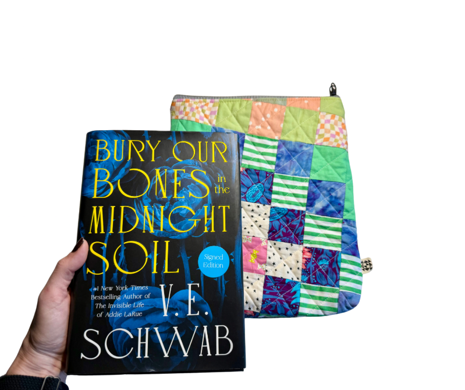 patchwork book pouches with dyed backs