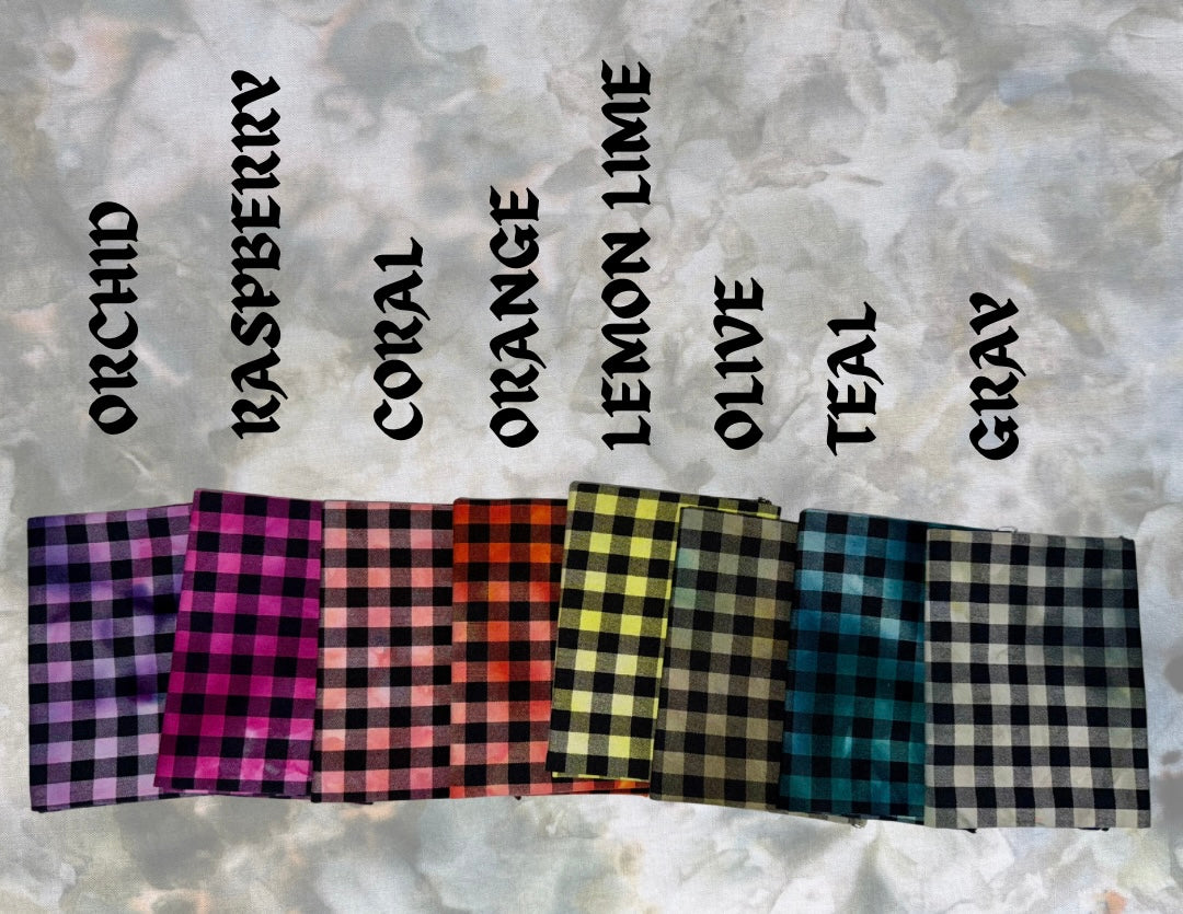 GINGHAM - overdye black print - 8 colors